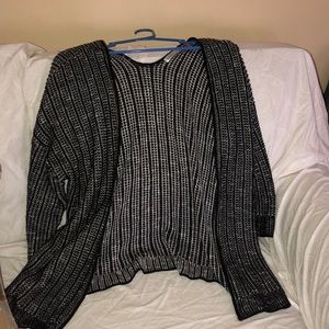 A black and white sweater